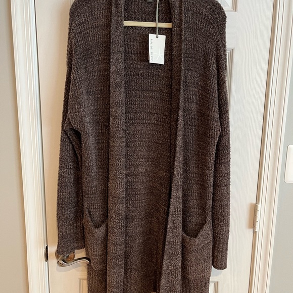Barefoot Dreams Cozy Chic Lite Ling Weekend Cardigan Size Large color Brown - Picture 1 of 5